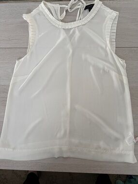 Jcrew Sleeveless Ruffle-Trim Top - Ivory